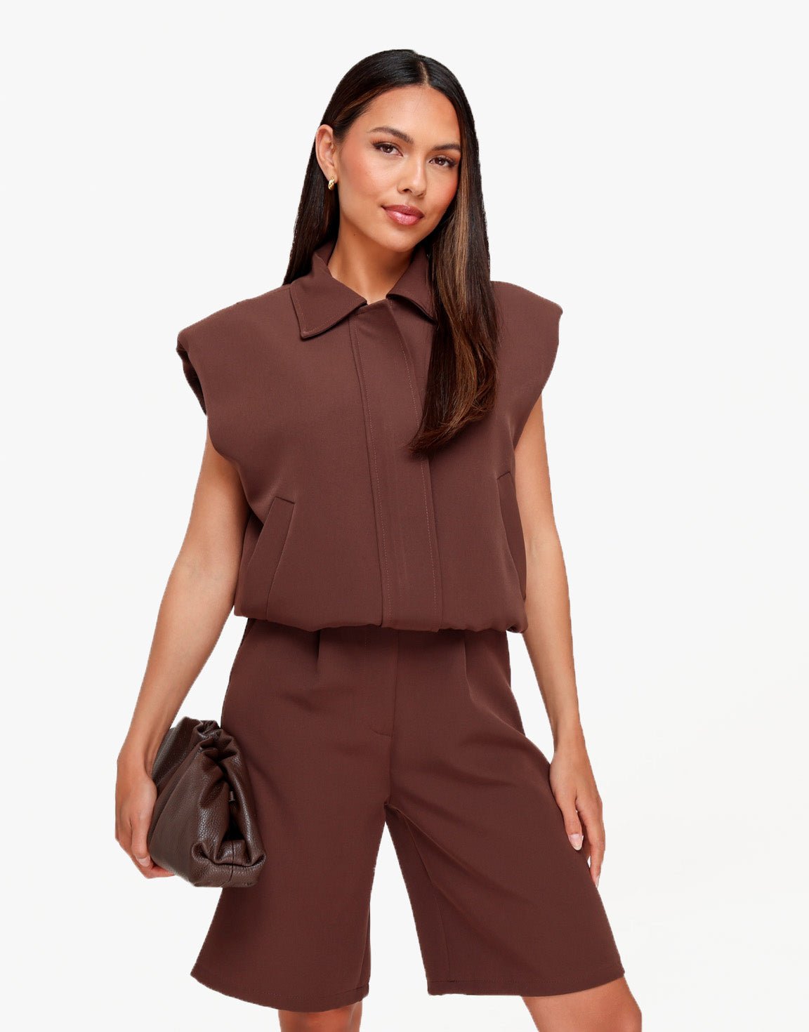 Bruine F/W Edit Schouder Pads - Gilet - Olivia & Kate