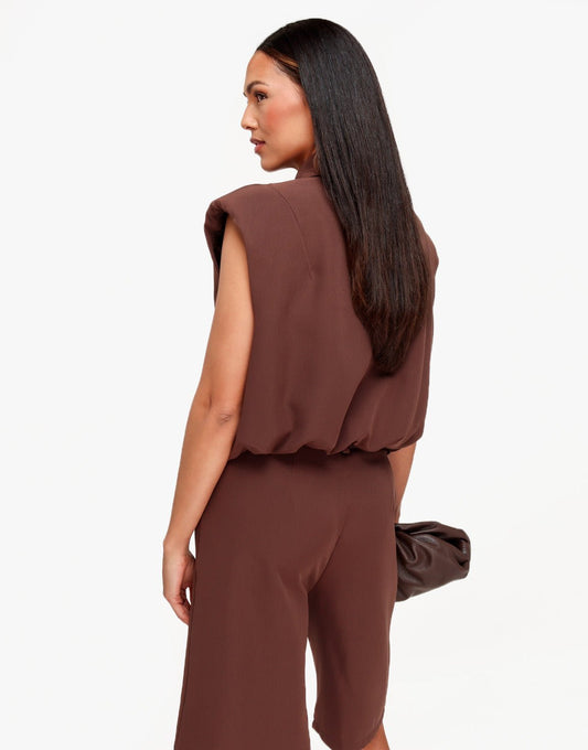 Bruine F/W Edit Schouder Pads - Gilet - Olivia & Kate