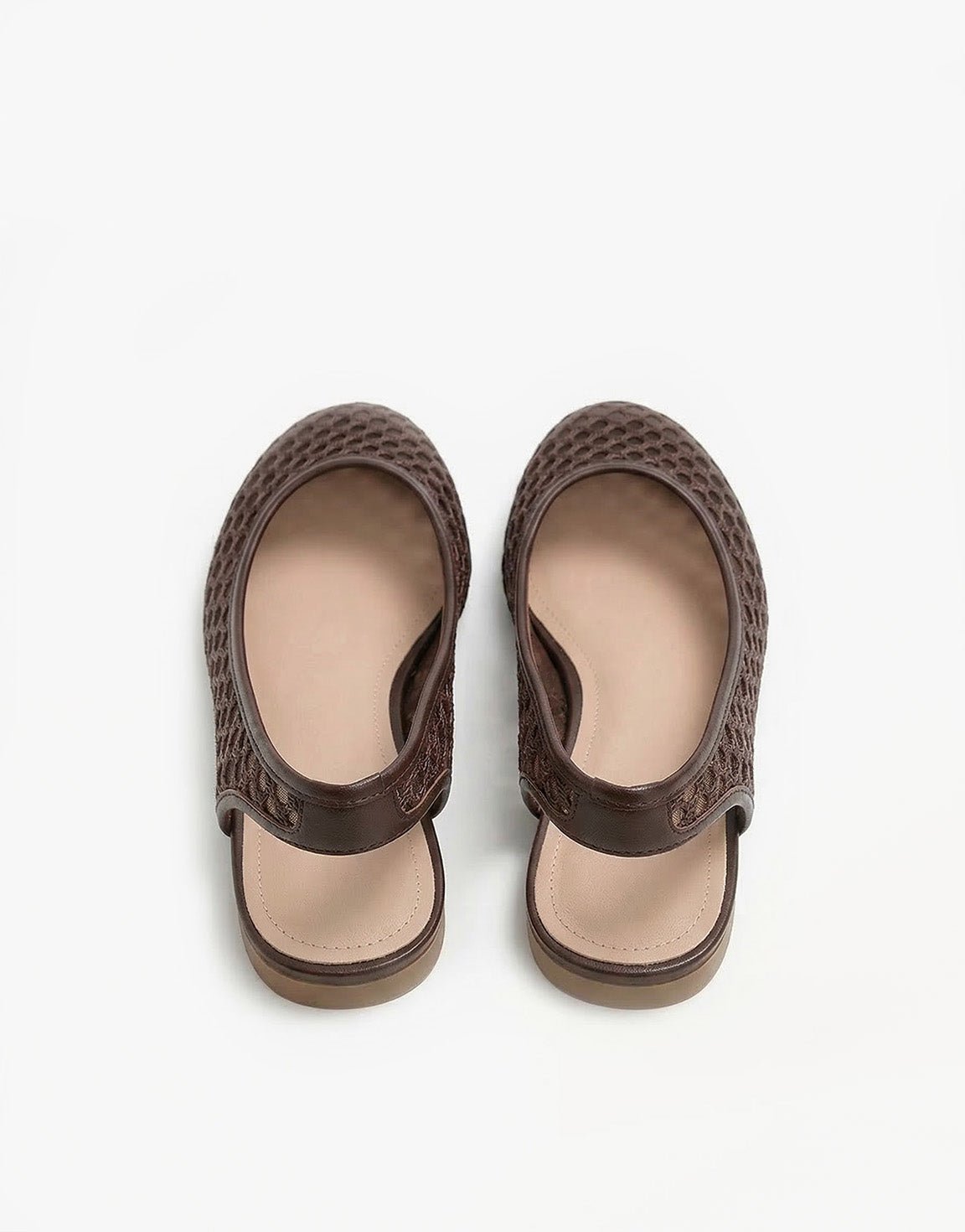 Bruine Gehaakte Open Achterkant - Ballerina's - Olivia & Kate