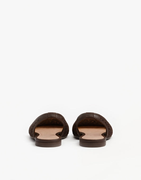 Bruine Gehaakte Open Achterkant - Ballerina's - Olivia & Kate