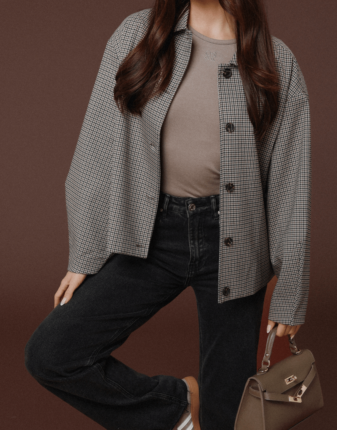 Bruine Geruiten LS - Jasje - Olivia & Kate