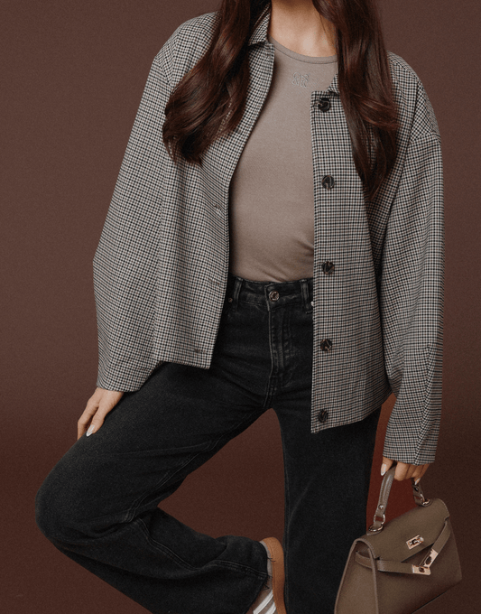 Bruine Geruiten LS - Jasje - Olivia & Kate