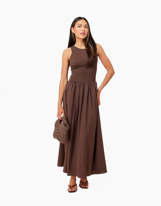 Bruine Lange Maxi - Jurk - Olivia & Kate