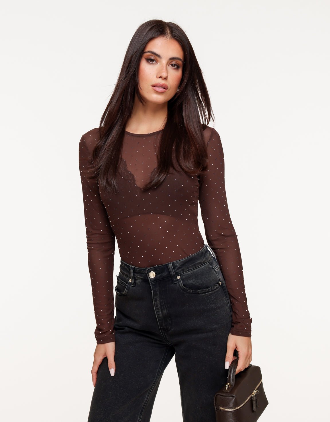 Bruine Mesh - Top - Olivia & Kate