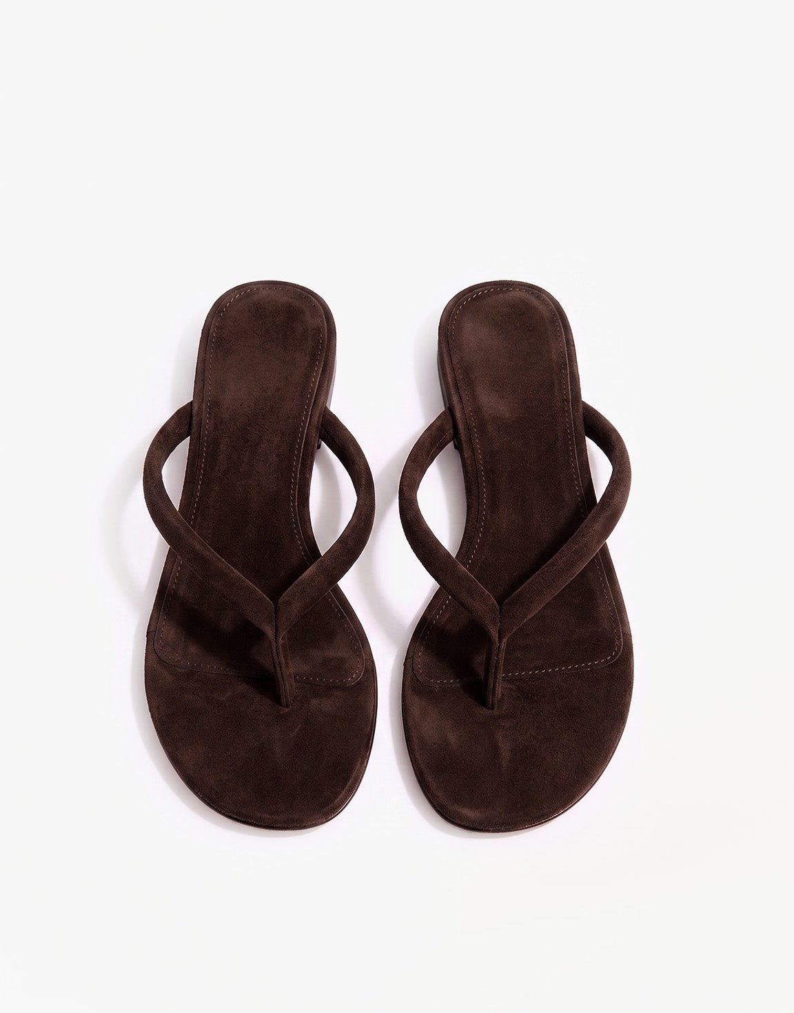 Bruine Mid Suede Hak - Teenslipper - Olivia & Kate