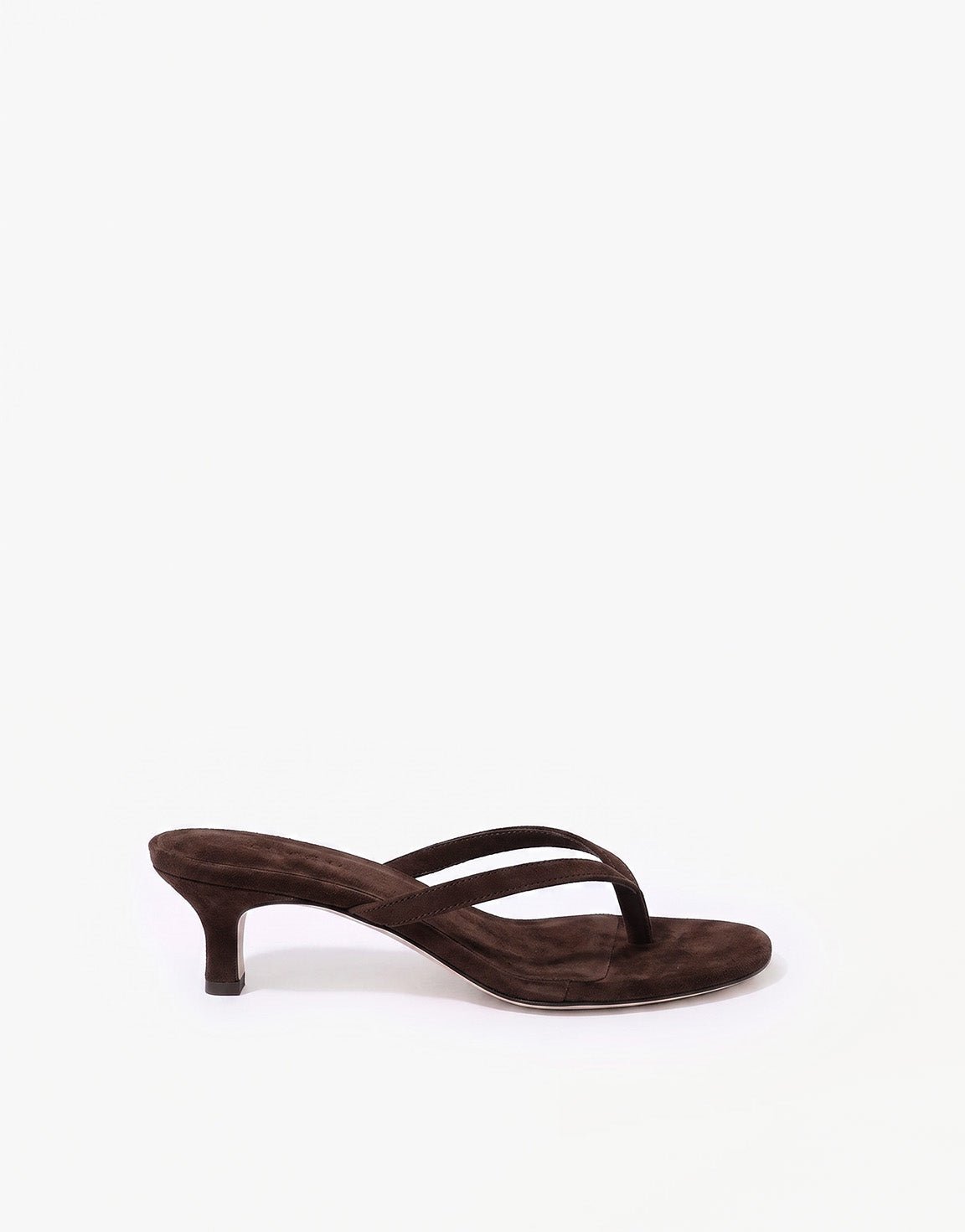 Bruine Mid Suede Hak - Teenslipper - Olivia & Kate