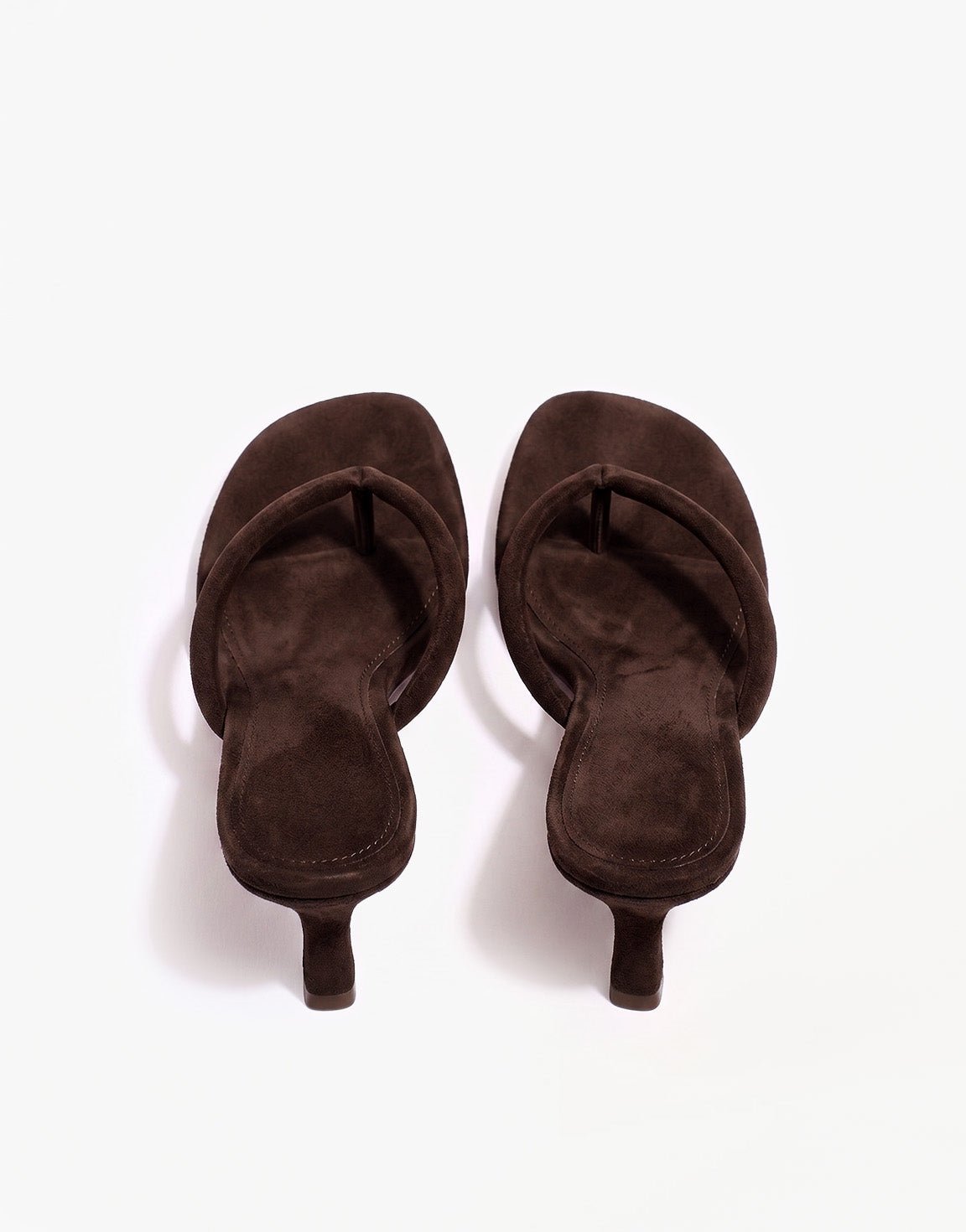 Bruine Mid Suede Hak - Teenslipper - Olivia & Kate