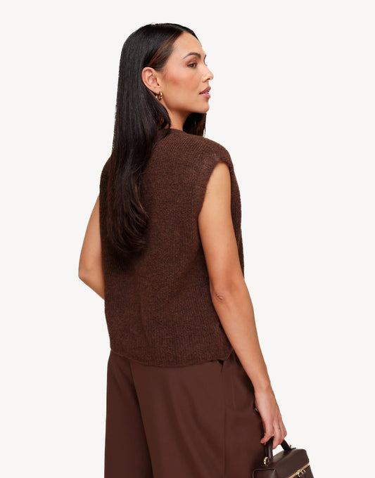 Bruine Mouwloze Gilet - Vest - Olivia & Kate