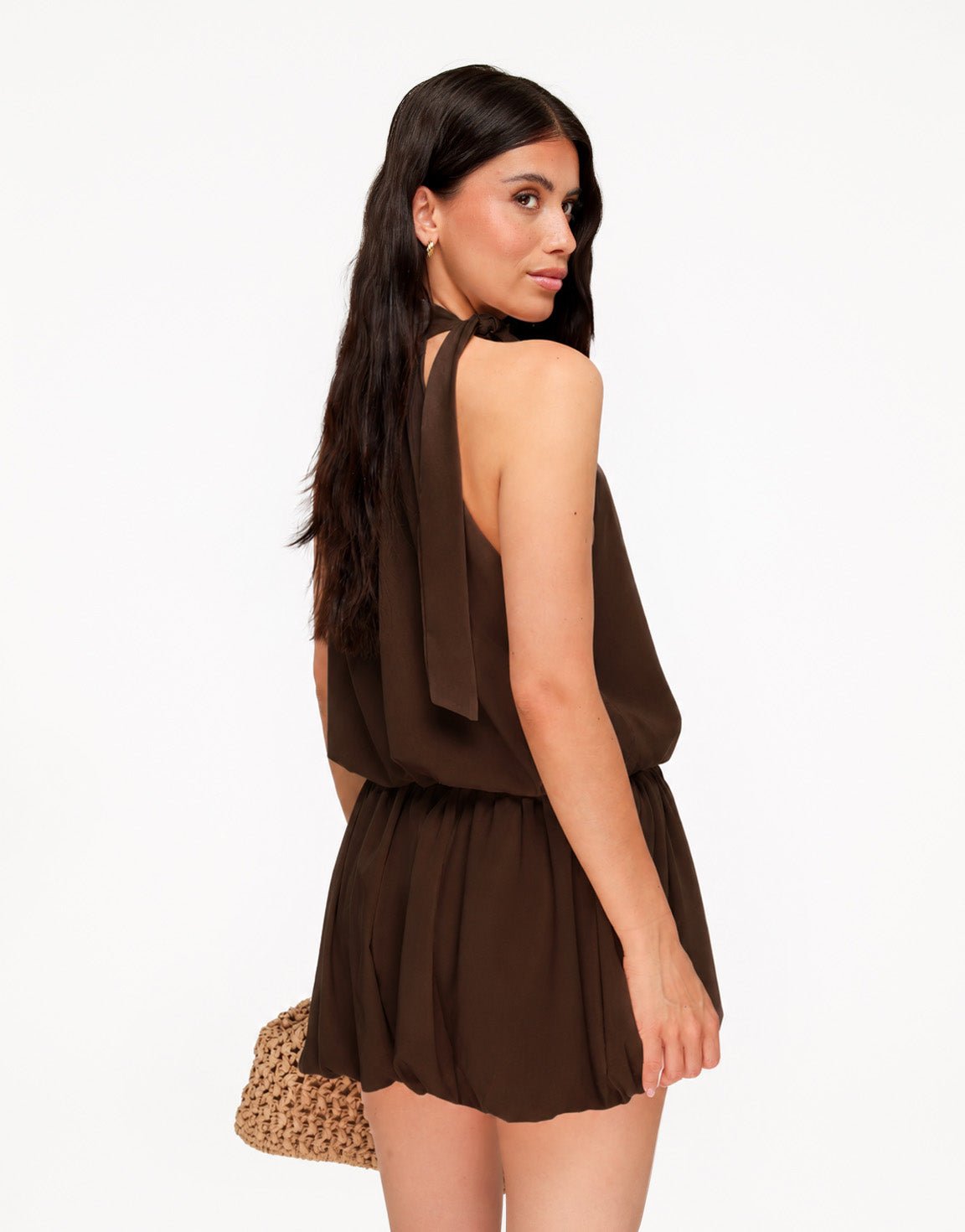 Bruine Mouwloze Halter - Top - Olivia & Kate