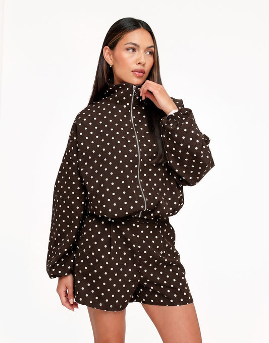 Bruine Polkadot Oversized - Set - Olivia & Kate
