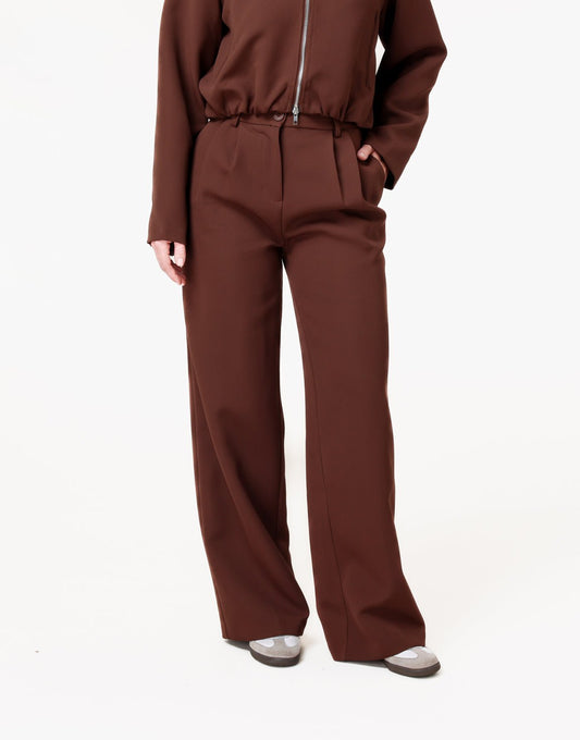 Bruine Premium Wijde - Pantalon - Olivia & Kate