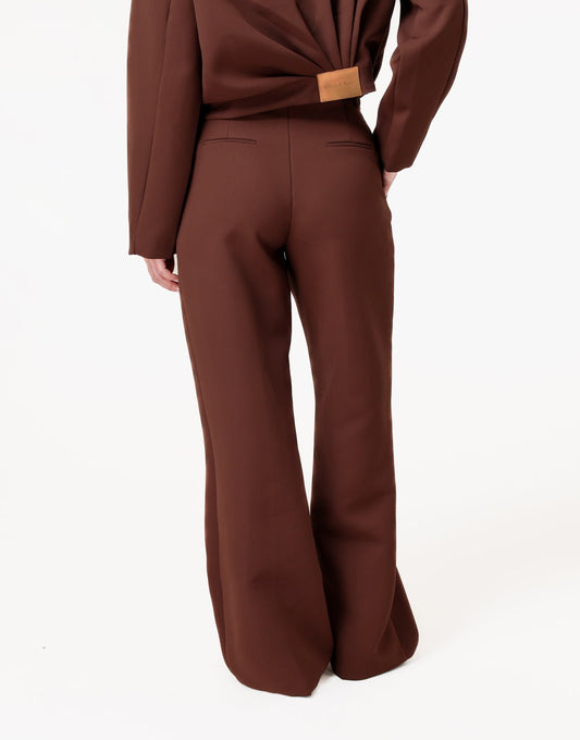 Bruine Premium Wijde - Pantalon - Olivia & Kate