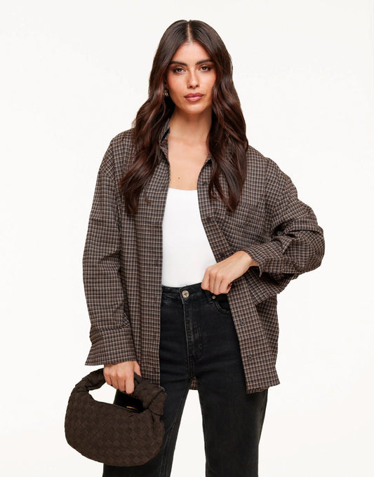 Brown Checks - Blouse - Olivia & Kate