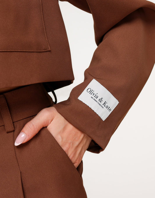 Brown Studio Cropped - Jacket - Olivia & Kate