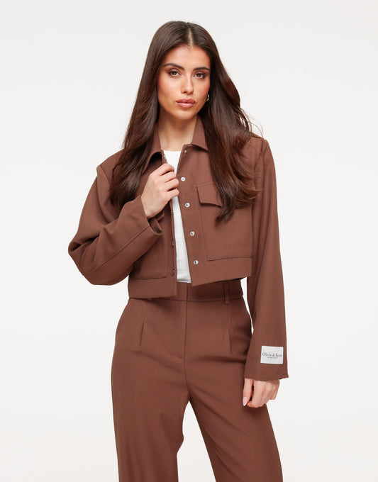 Brown Studio Cropped - Jacket - Olivia & Kate