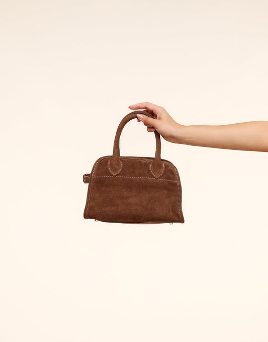 Bruine Suede - Handtas - Olivia & Kate