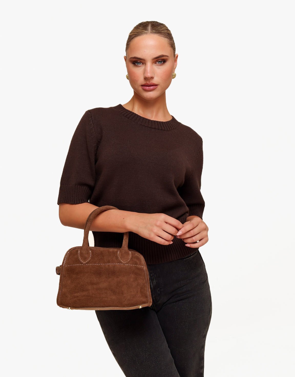 Brown Suede - Handbag - Olivia & Kate