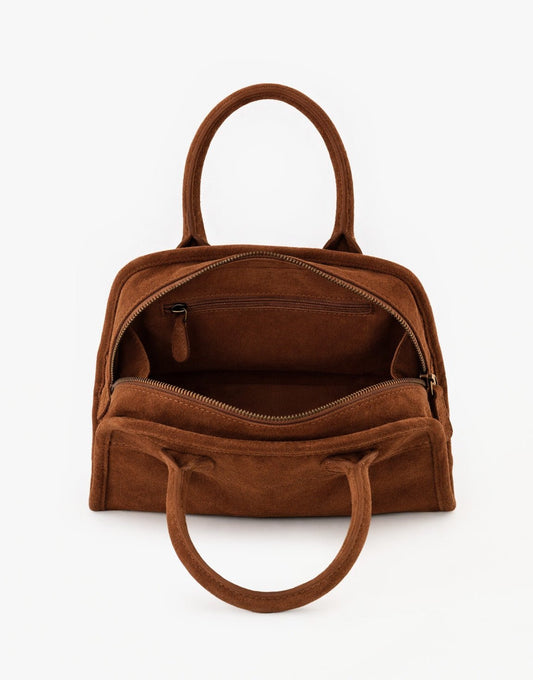 Bruine Suede - Handtas - Olivia & Kate