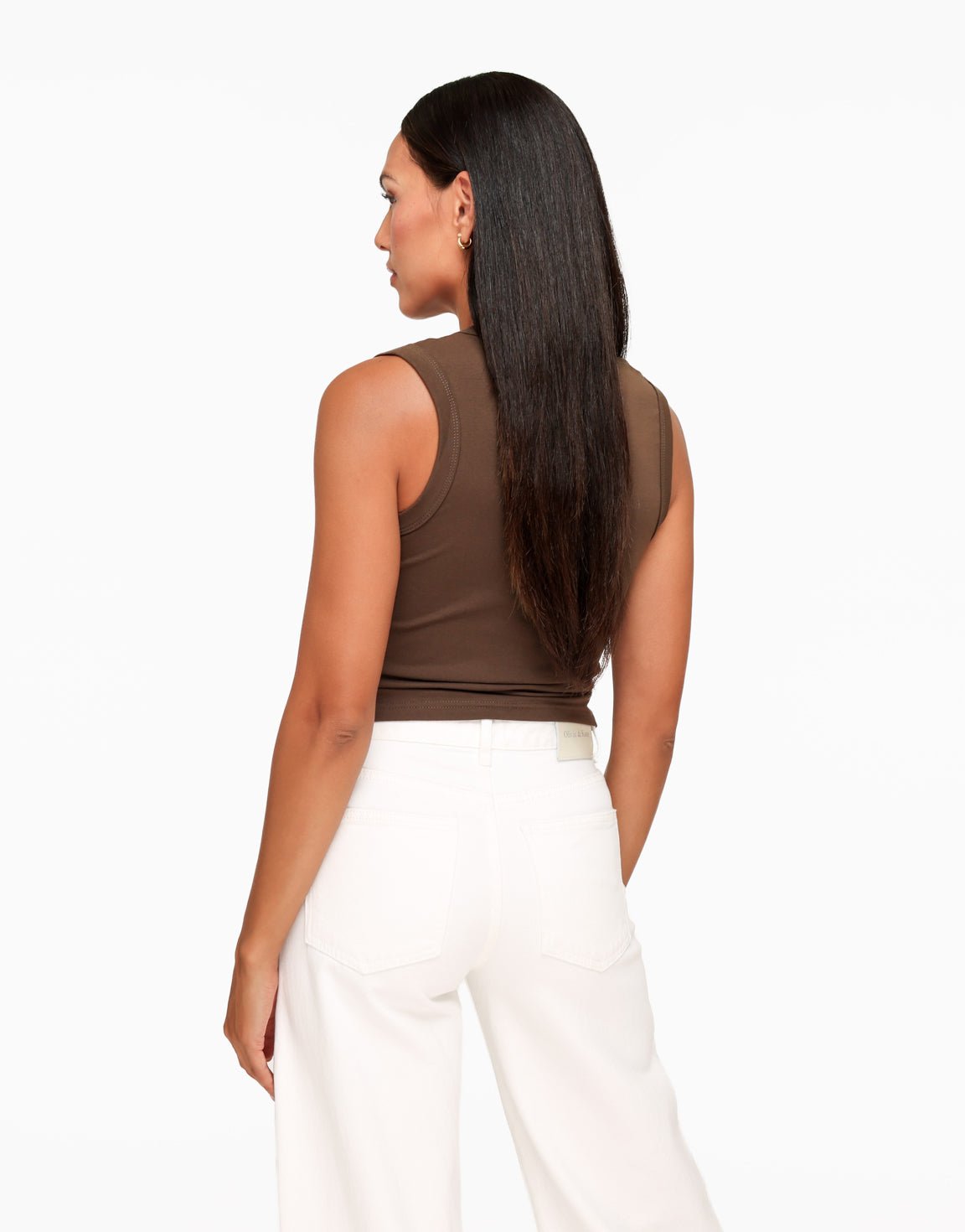 Bruine V-hals Tank - Top - Olivia & Kate