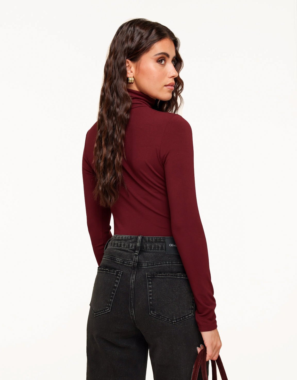Burgundy Basic Hoge Col - Body - Olivia & Kate