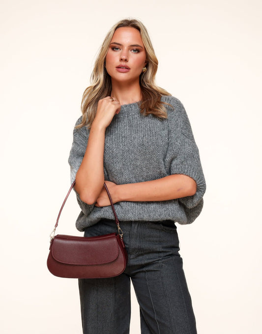 Burgundy Elegante Leren - Tas - Olivia & Kate