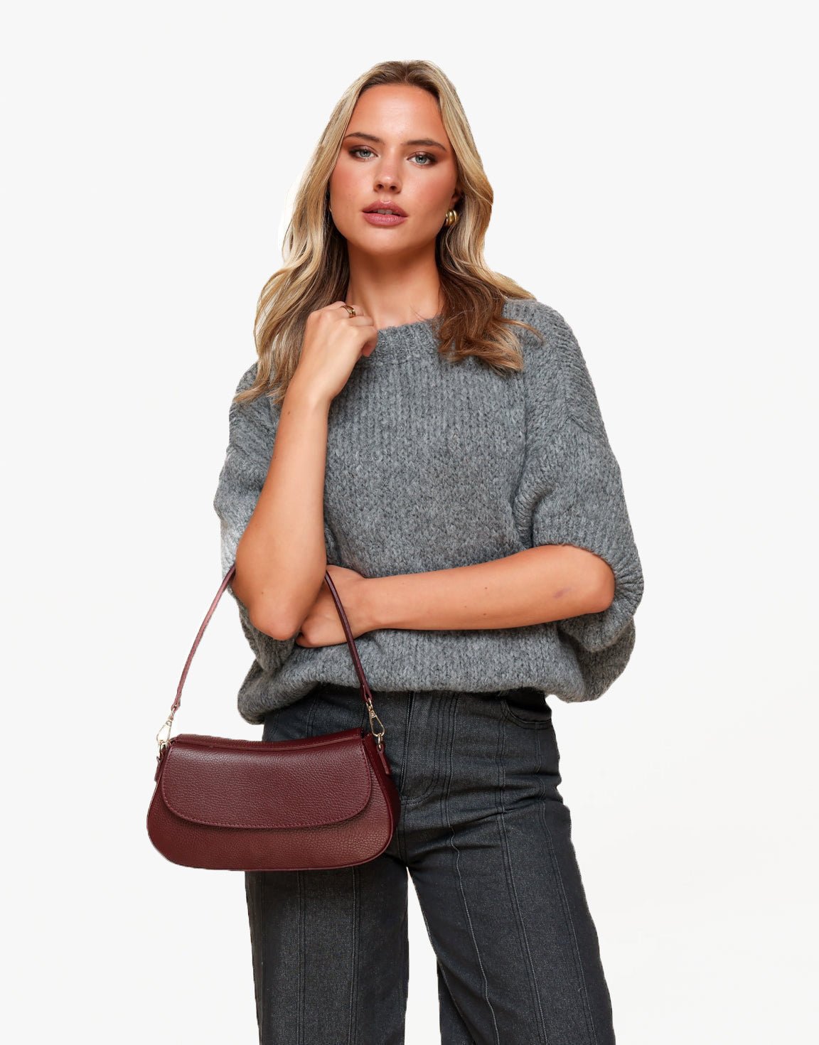 Burgundy Elegante Leren - Tas - Olivia & Kate