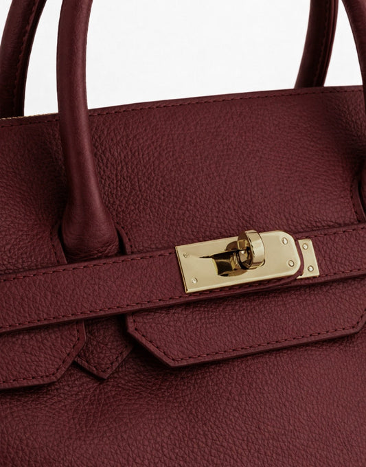 Burgundy Grote Gouden Details - Tas - Olivia & Kate