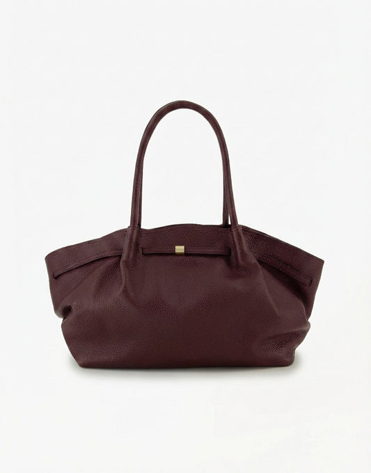 Burgundy Grote Leren Shopper - Tas - Olivia & Kate
