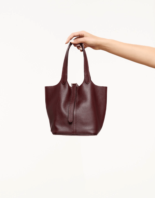 Burgundy Leren Gesp - Tas - Olivia & Kate