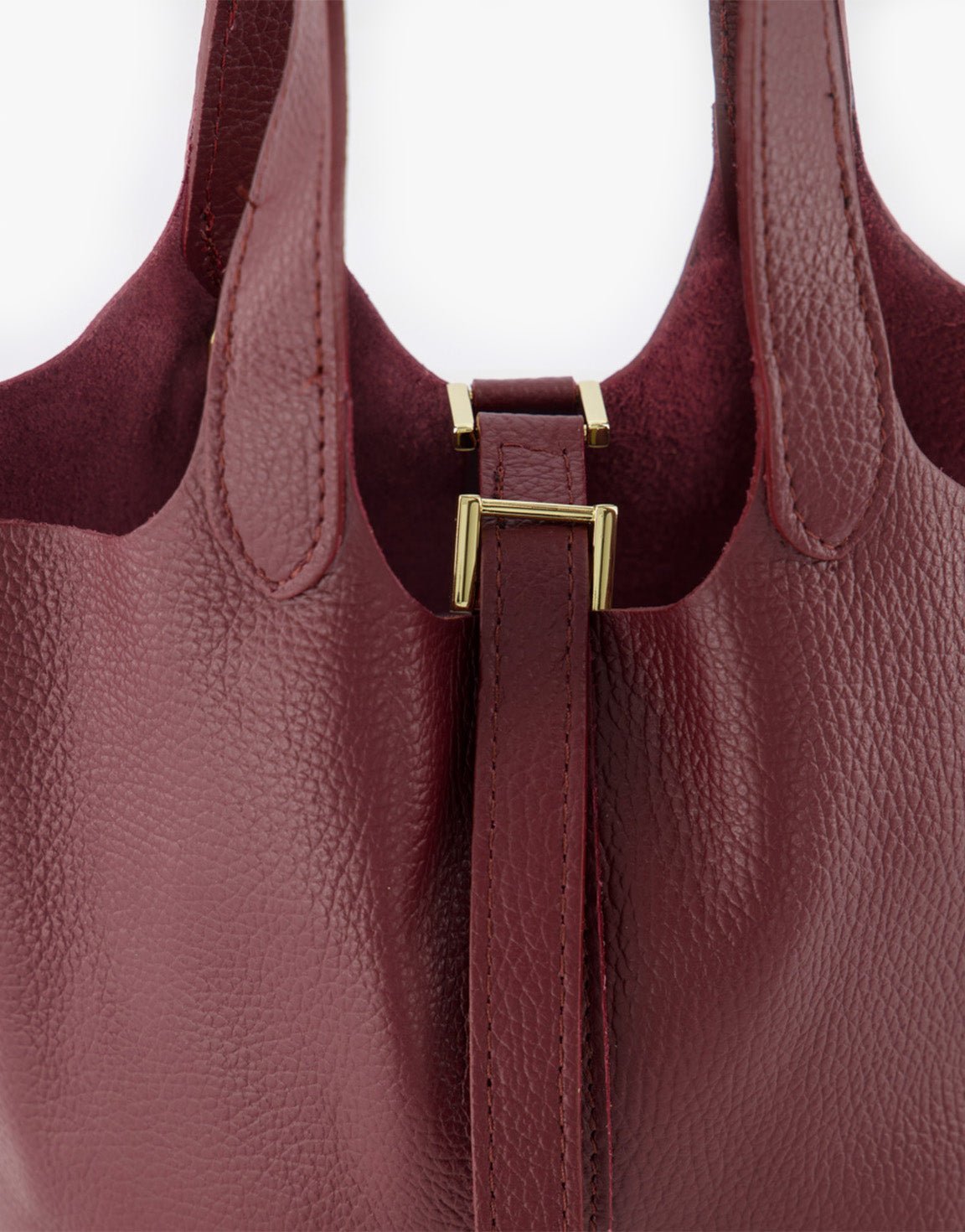 Burgundy Leren Gesp - Tas - Olivia & Kate