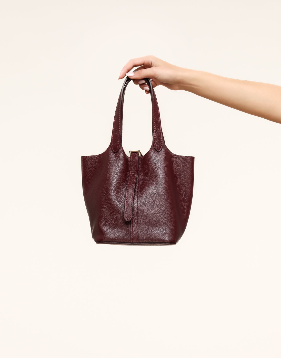 Burgundy Leren Gesp - Tas - Olivia & Kate