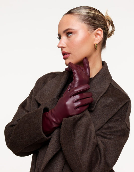 Burgundy Leren Telefoontouch - Handschoenen - Olivia & Kate