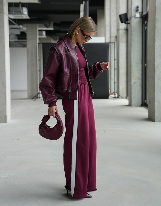 Burgundy Middel Gevlochten - Tas - Olivia & Kate