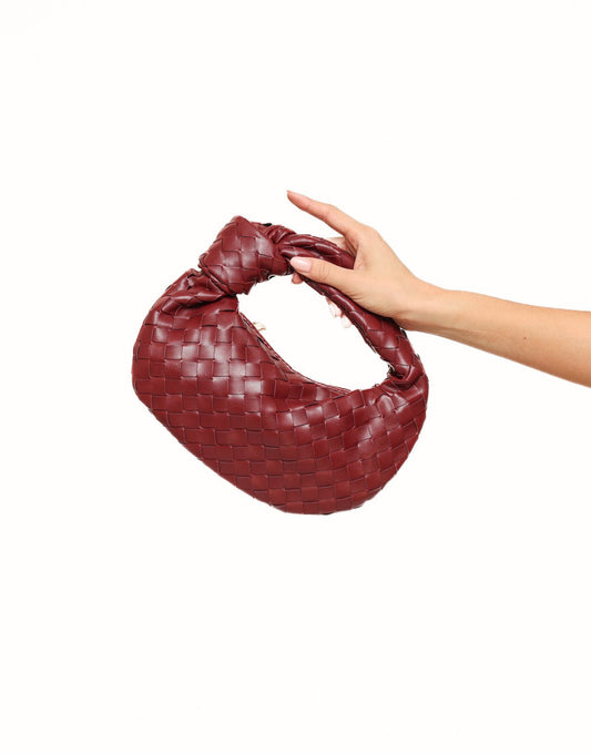 Burgundy Middel Gevlochten - Tas - Olivia & Kate