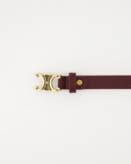 Burgundy Smalle Gedetailleerde Gouden Gesp - Riem - Olivia & Kate