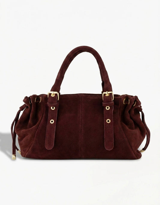 Burgundy Suede City - Bag - Olivia & Kate