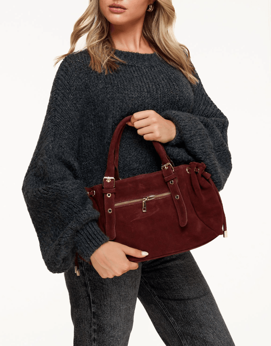 Burgundy Suede City - Tas - Olivia & Kate