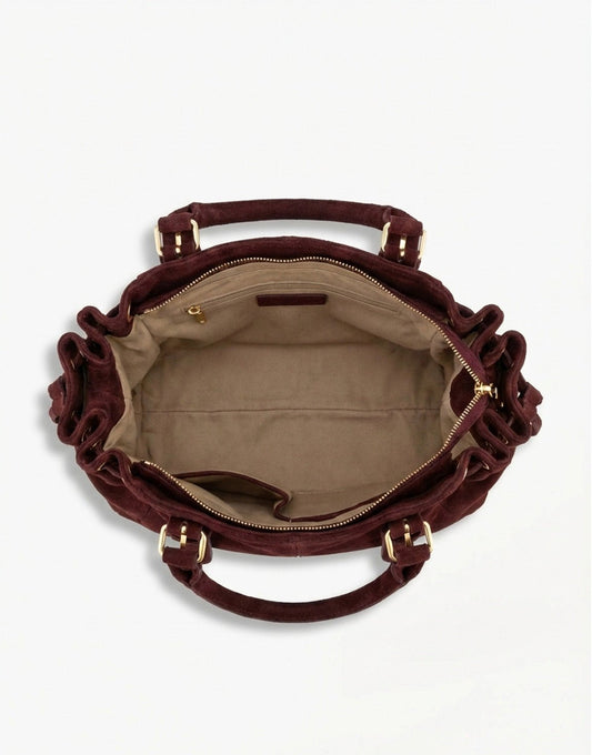 Burgundy Suede City - Bag - Olivia & Kate