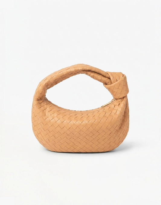 Caramel Middel Gevlochten - Tas - Olivia & Kate