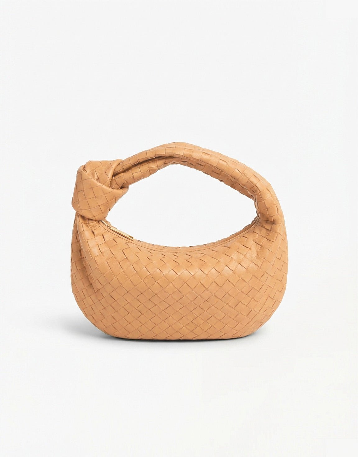 Caramel Middel Gevlochten - Tas - Olivia & Kate