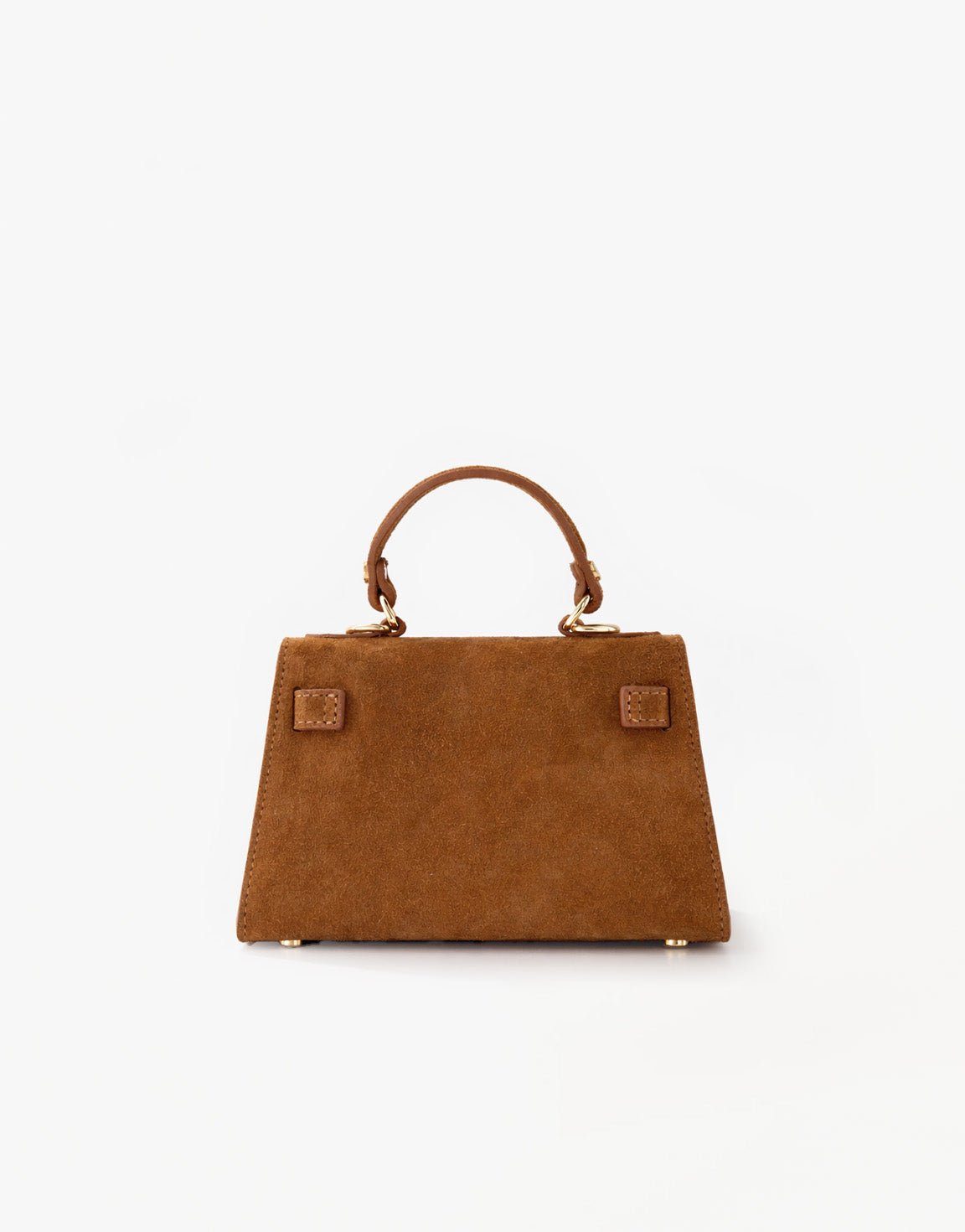 Cognac Suede Gouden Detail - Tas - Olivia & Kate