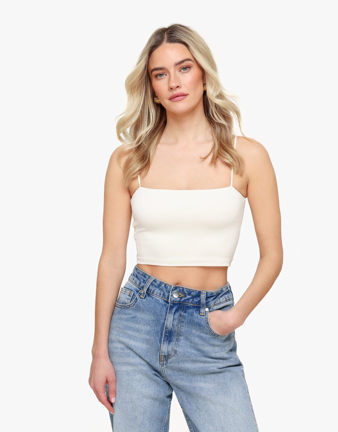 Cream Basic Bandeau - Top - Olivia & Kate