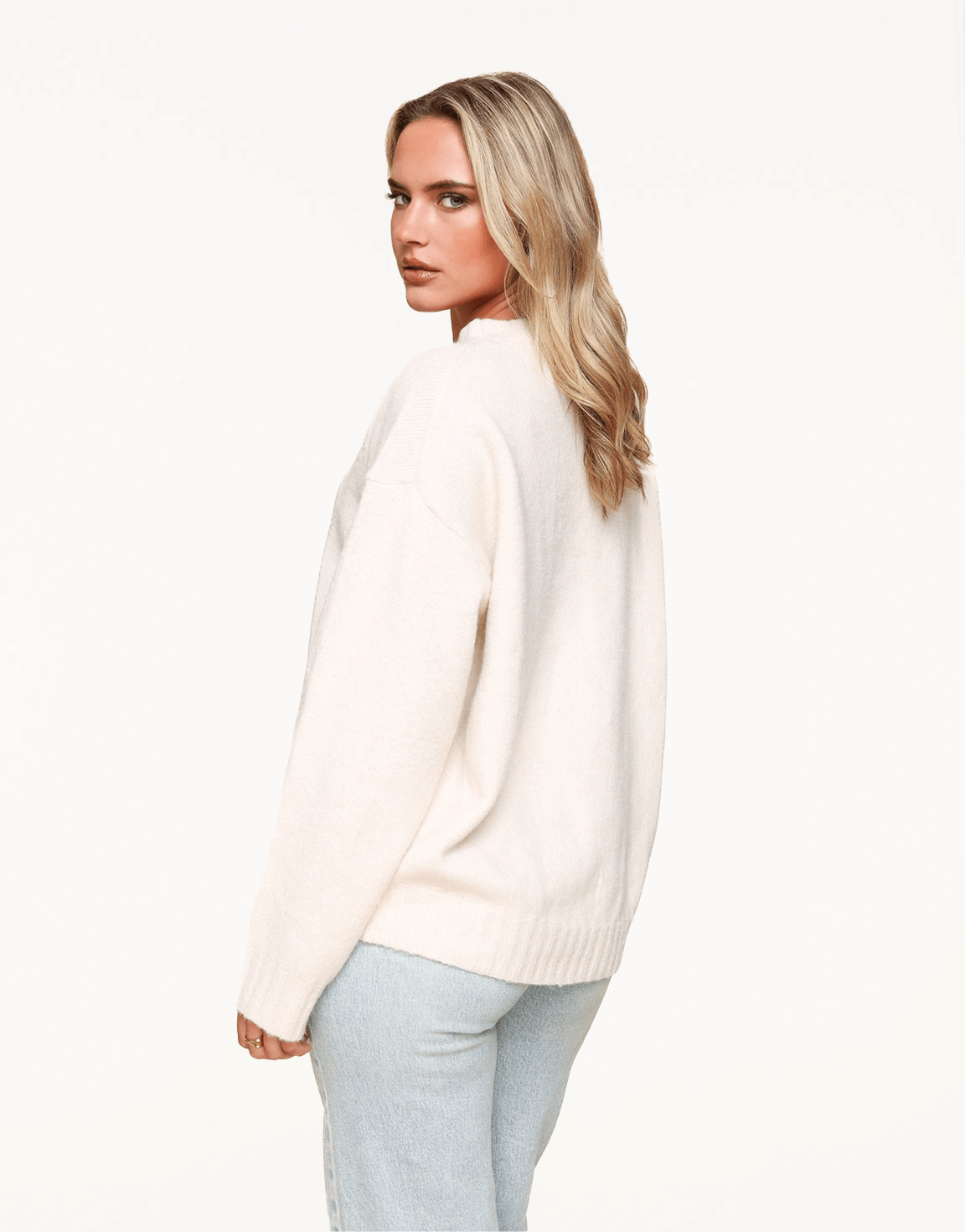 Creme Basic Gebreide - Trui - Olivia & Kate