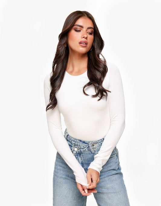 Creme Basic LS - Top - Olivia & Kate