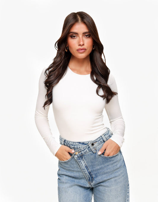 Creme Basic LS - Top - Olivia & Kate
