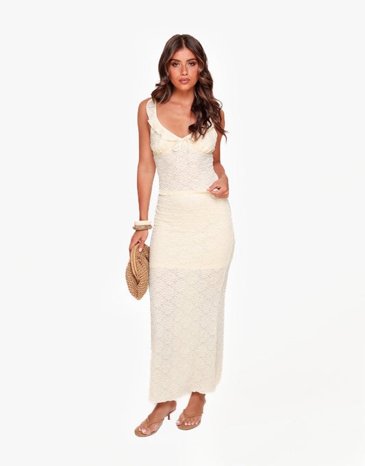 Creme Detail Maxi - Rok - Olivia & Kate