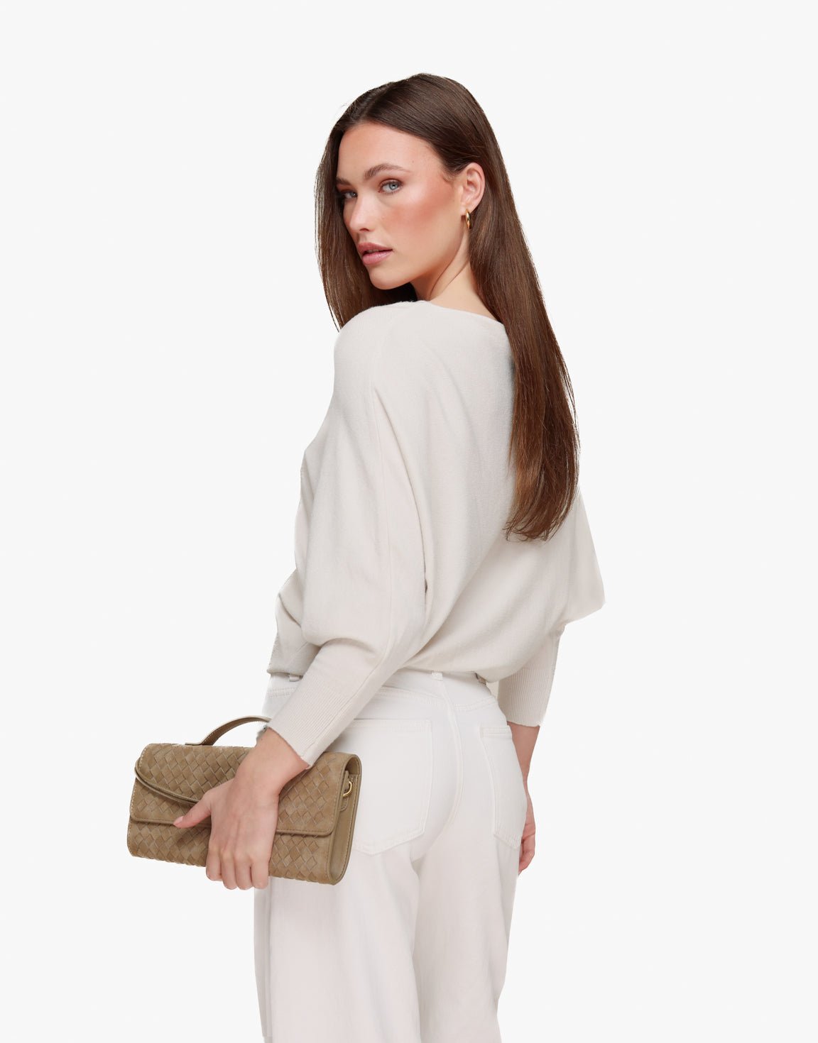 Creme Gebreide 2 Kanten 3/4 Mouwen - Top - Olivia & Kate