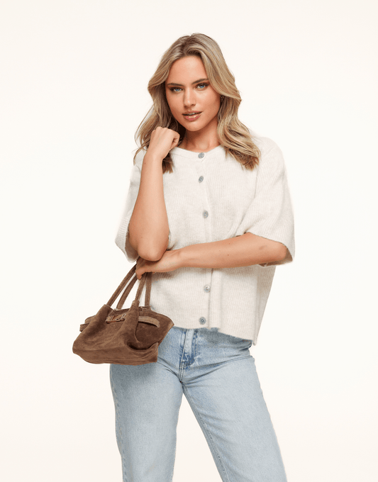 Creme Gebreide 3/4 Mouwen - Vest - Olivia & Kate