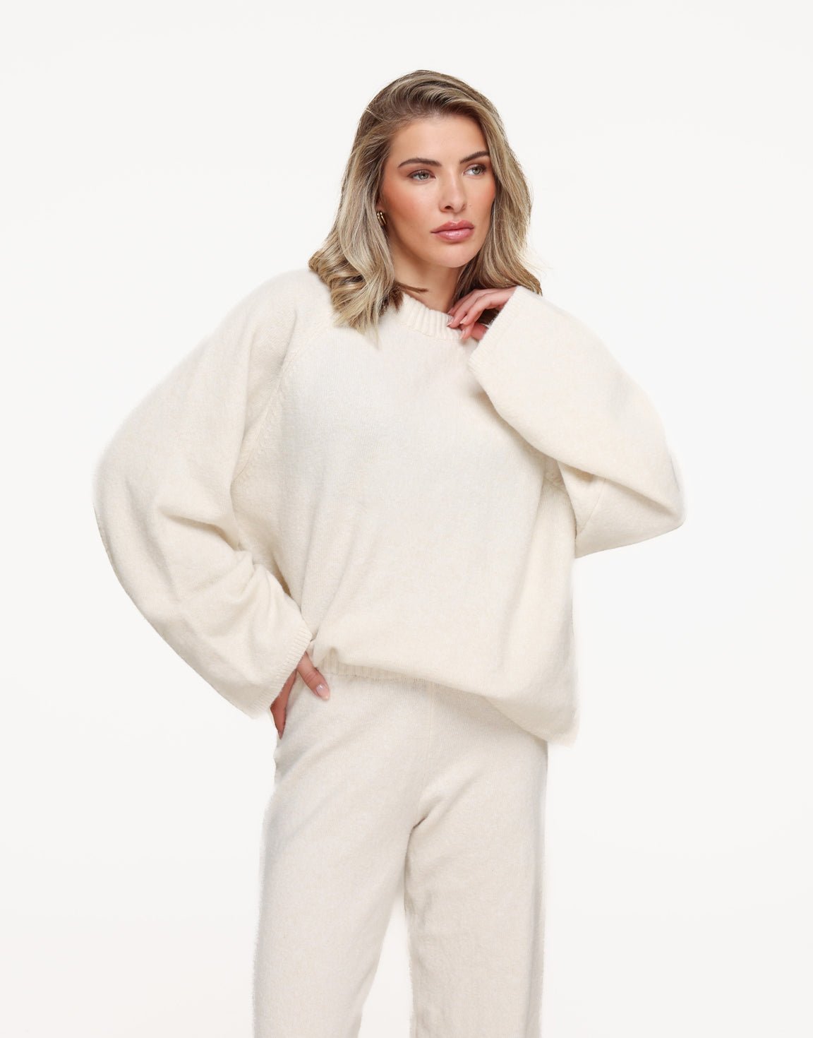 Cream Knitted LS - Top - Olivia & Kate