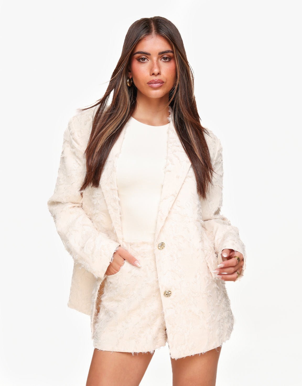 Creme Gedetailleerde - Short - Olivia & Kate